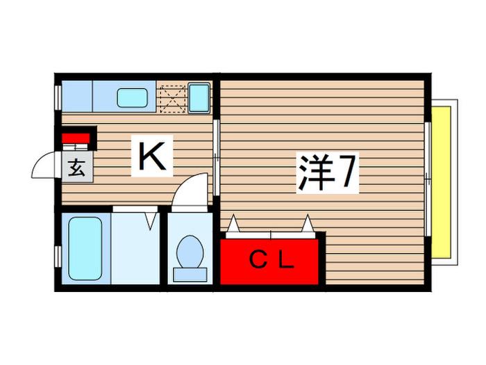 トアイモワII(1K/1階)の間取り写真