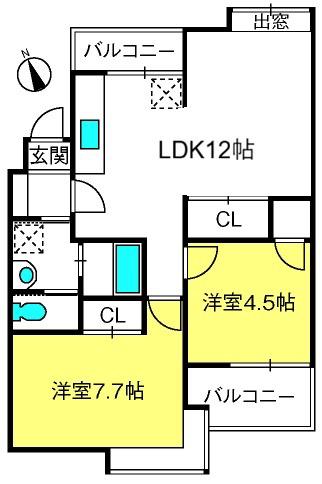 ファーストメゾン入間(2LDK/3階)の間取り写真