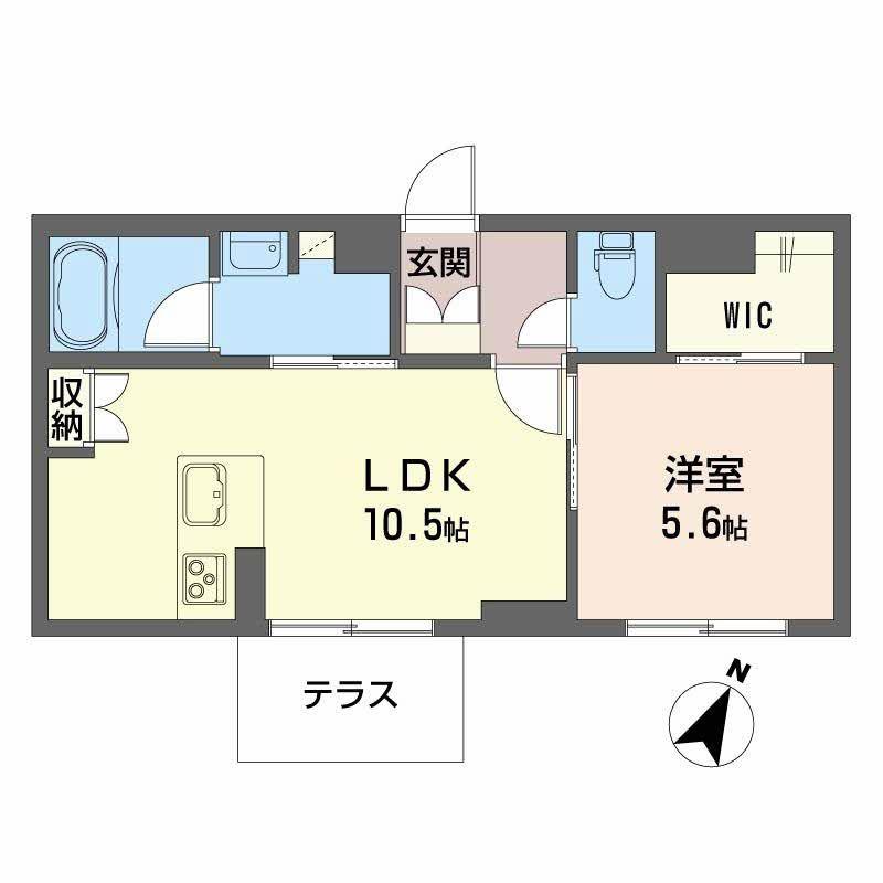 シャーメゾン サリーレ(1LDK/1階)の間取り写真