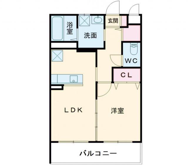 ナトリウム(1LDK/2階)の間取り写真