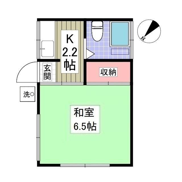 紅梅荘(1K/1階)の間取り写真