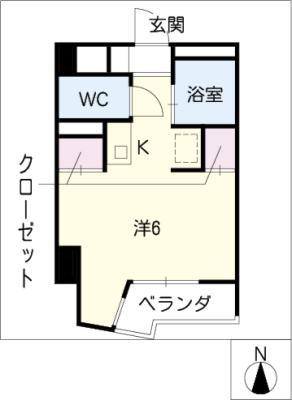サンパーク上前津(ワンルーム/3階)の間取り写真