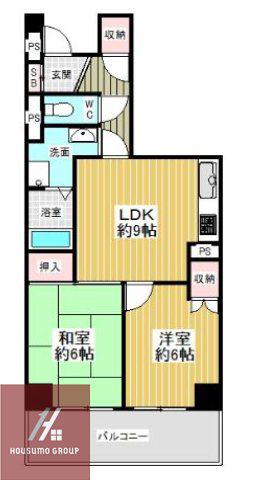日商岩井中津マンション(2LDK/3階)の間取り写真