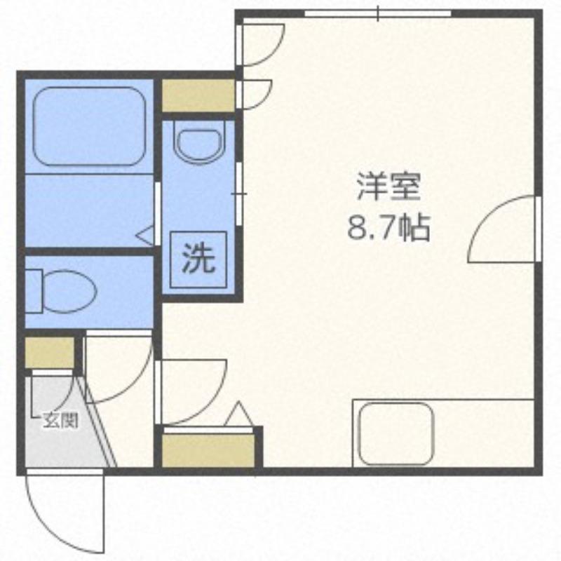 GRANDIR手稲(ワンルーム/2階)の間取り写真
