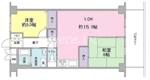 ノア北天満(2LDK/12階)の間取り写真
