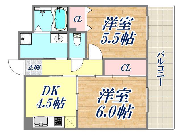 サントル上沢(2DK/3階)の間取り写真