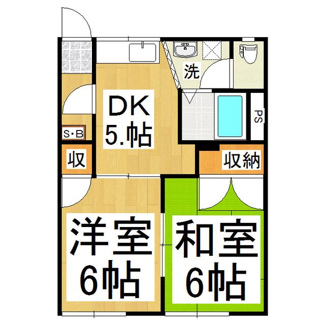 恵グレース(2DK/1階)の間取り写真