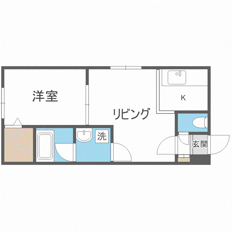 ブランノワールラヴィール南5条(1LDK/3階)の間取り写真