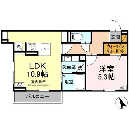 セレウィータ栄町(1LDK/2階)の間取り写真