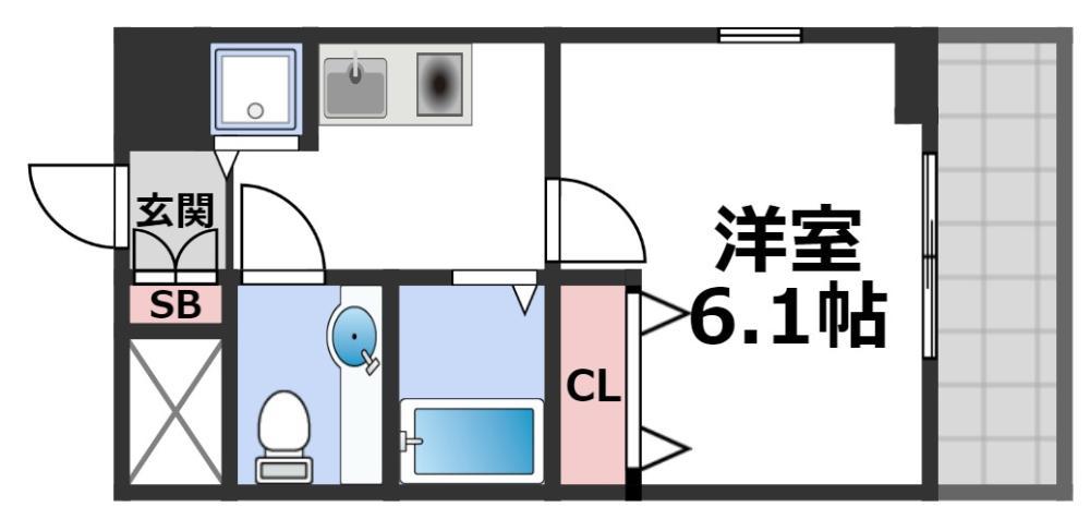 ジュネス東住吉(1K/11階)の間取り写真