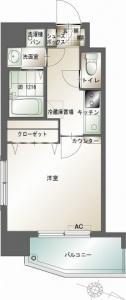 エンクレスト赤坂(1K/6階)の間取り写真