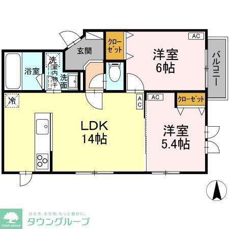 BLOOM 桜新町(2LDK/1階)の間取り写真