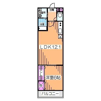 フジパレス堺もず(1LDK/3階)の間取り写真