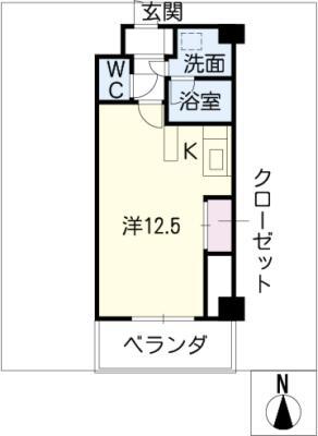 パレスM(ワンルーム/4階)の間取り写真