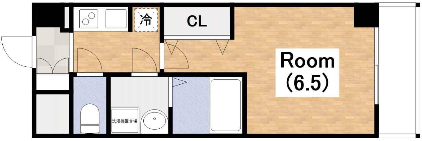 ES-GRANDE長居パークフロント(1K/7階)の間取り写真