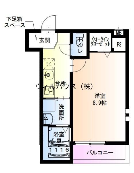 フジパレス百舌鳥駅南2番館(1K/1階)の間取り写真