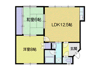 ハイツ幸成A(2LDK/3階)の間取り写真