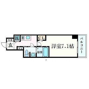 プレサンス梅田東ベータ(1K/7階)の間取り写真