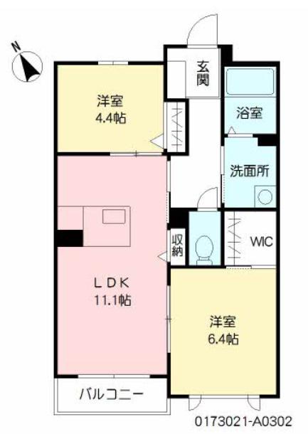ヴィラ・ホートワース(2LDK/2階)の間取り写真