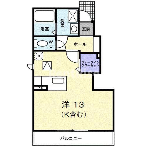 パル スクエア I(ワンルーム/1階)の間取り写真