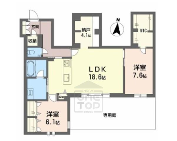 ジョフリエル(2LDK/1階)の間取り写真