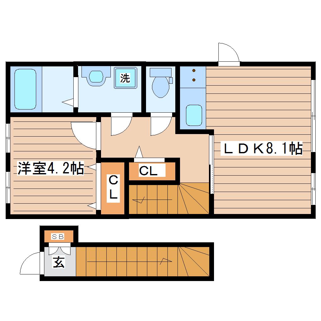 ルミエール・M(1LDK/2階)の間取り写真