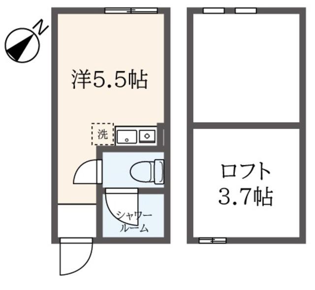メゾン ド ミア(ワンルーム/2階)の間取り写真