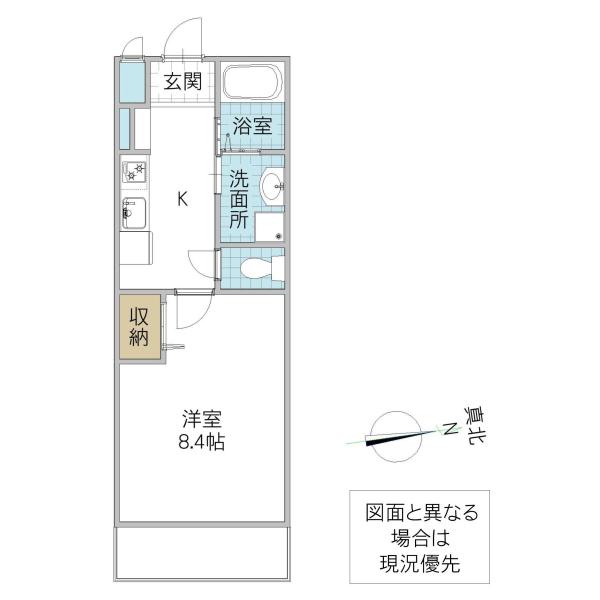 イストワールA(1K/2階)の間取り写真