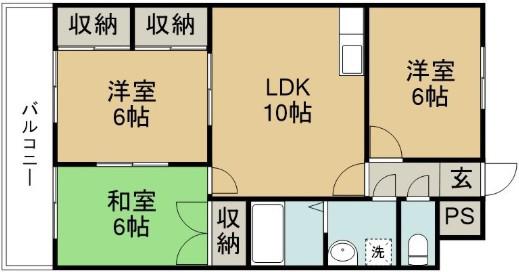 フォレストハイツ(3LDK/4階)の間取り写真