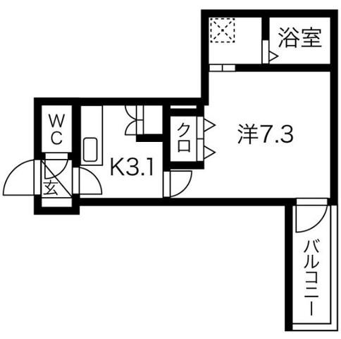 BISCUSS FORESTA SAKURANOMIYA(1K/4階)の間取り写真
