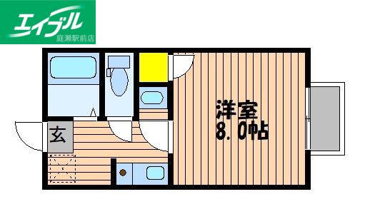 グリーンコーポ坪井(1K/1階)の間取り写真