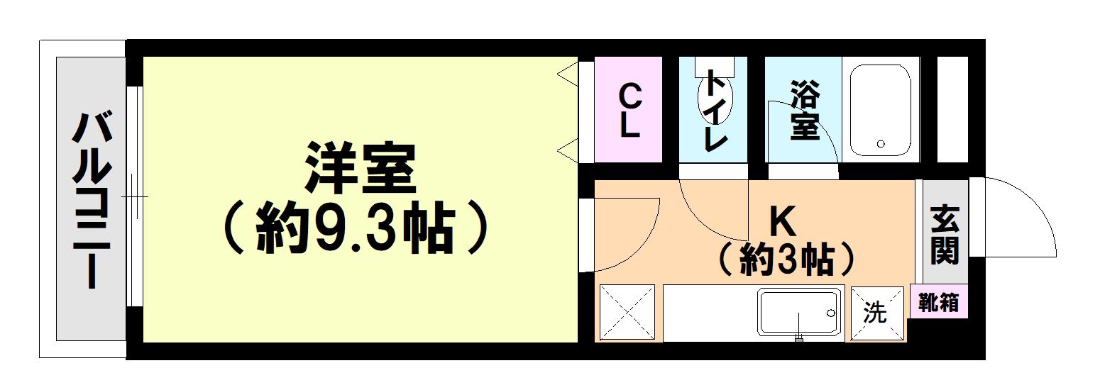 MIビル(1K/2階)の間取り写真