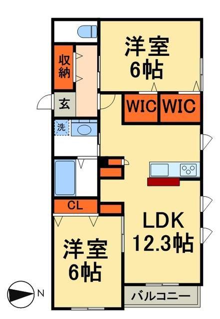 コンフォール常盤平(2LDK/1階)の間取り写真