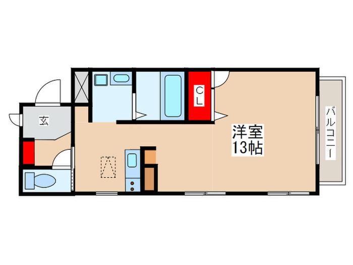 ニューノース参番館(ワンルーム/1階)の間取り写真