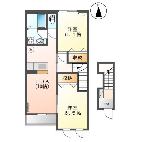 クルール(2LDK/2階)の間取り写真