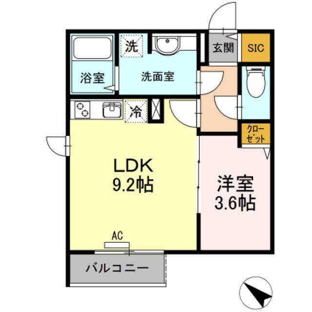 アルモ井の頭(1LDK/2階)の間取り写真