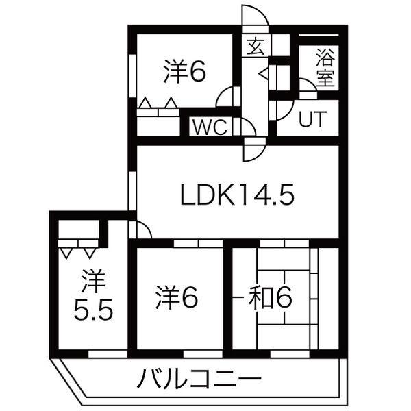 ユニーブル原央(4LDK/3階)の間取り写真