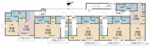 ホレス津田沼(1K/1階)の間取り写真
