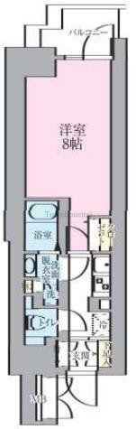 ルネサンスコート錦糸町II(1K/8階)の間取り写真