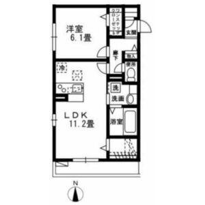 ラ・メージュ百合丘(1LDK/2階)の間取り写真