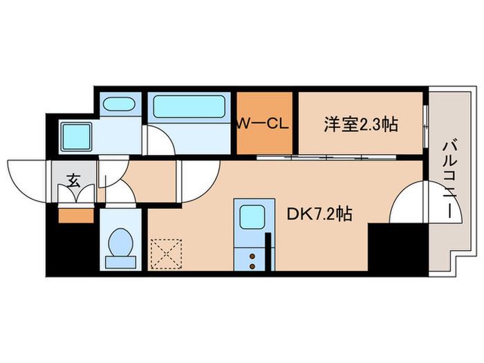 コンフォリア東大井II(1DK/8階)の間取り写真