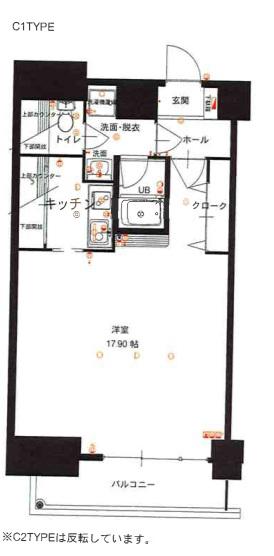 エンクレスト赤坂弐番館(1K/13階)の間取り写真