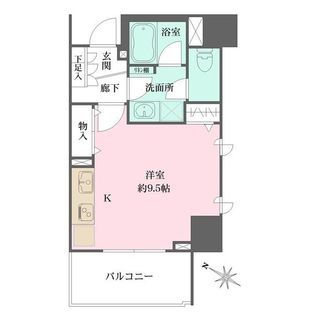 ダイナシティ王子(ワンルーム/3階)の間取り写真