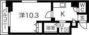 アスコット南仙台駅前(1K/3階)の間取り写真