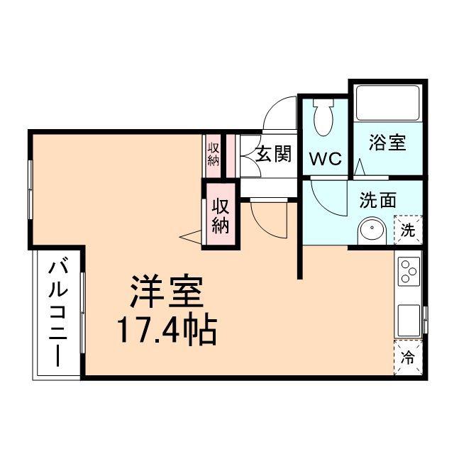 スカイパレス弐番館(ワンルーム/2階)の間取り写真