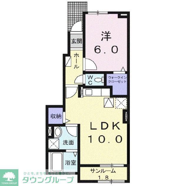 ヴァン・ベルジェ(1LDK/1階)の間取り写真