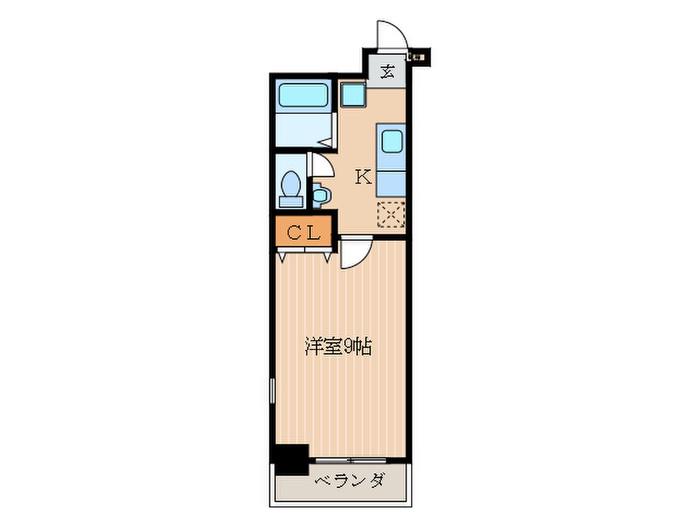 ハウスセゾン両替町(1K/2階)の間取り写真