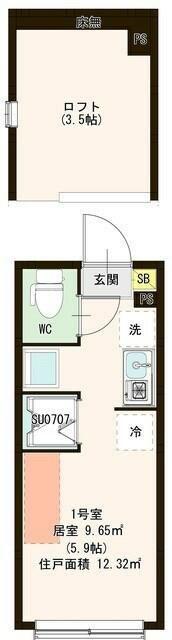 リオーナ上板橋(ワンルーム/1階)の間取り写真