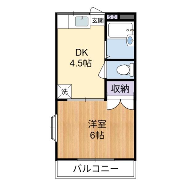 パークサイドハイツ(1DK/2階)の間取り写真
