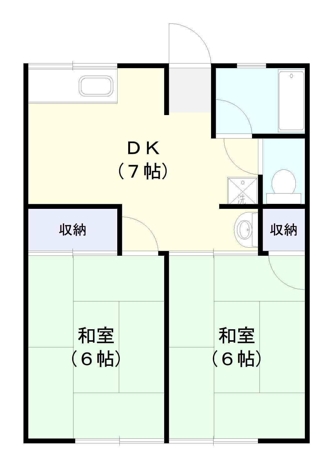 シティハイム本納(2DK/2階)の間取り写真